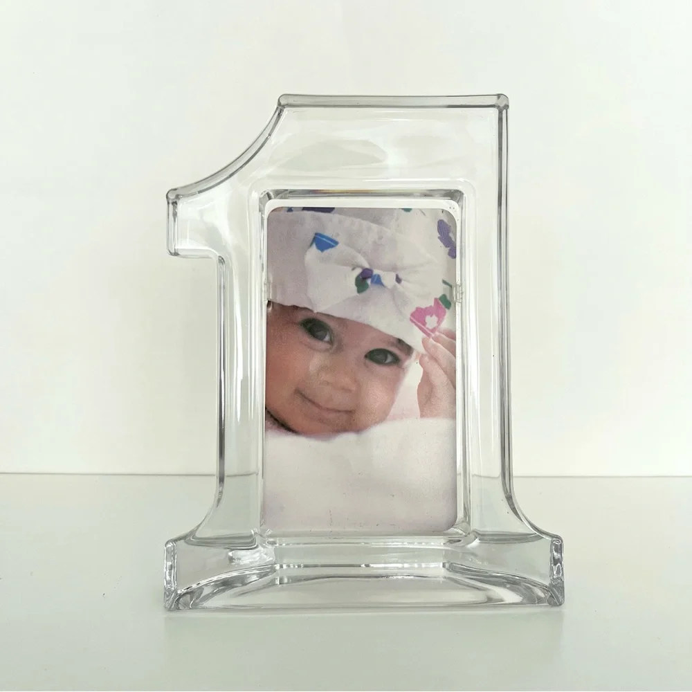 NEW Mikasa Glass Photo Frame One Year Old Baby First Birthday Gift Made in Japan